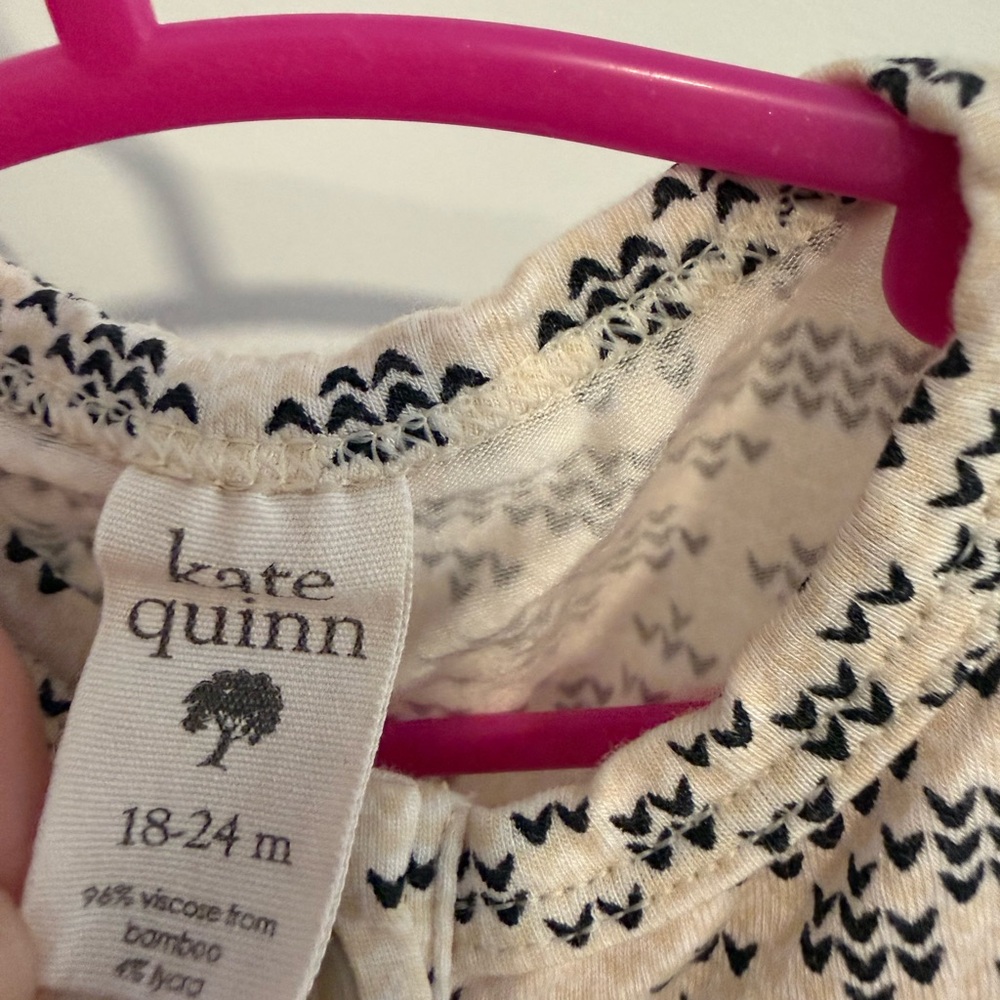 kate quinn Cream and blue Patterned toddler cardigan 18-24 months | unisex - Picture 2 of 3